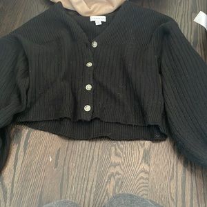 top shop black sweater with buttons